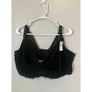 Torrid Unlined Full Coverage Smooth Back Rich Black NEW Bra 48DDD #778